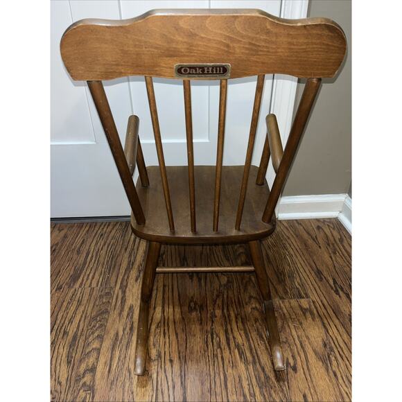 Vintage OAK HILL USA Rustic Country Maple Wood CHILD Mini Rocking Chair - Picture 1 of 9